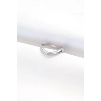 Yassı Silver Renk Ayarlanabilir Yüzük