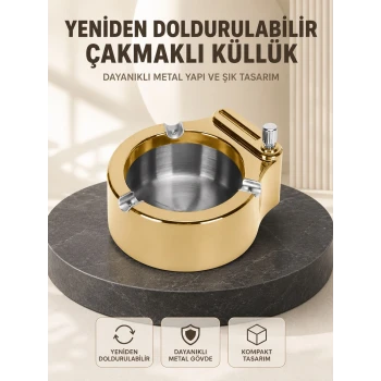 Yeniden Doldurulabilir Çakmaklı Küllük Dayanıklı Yapı
