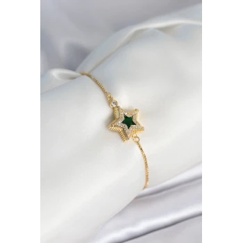 Yıldız Model Asansörlü Gold Renk Kadın Bileklik