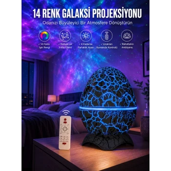 Yumurta Şeklinde Su Dalgalı Bluetooth Speaker Lamba Renkli Şarjlı Yeni Nesil
