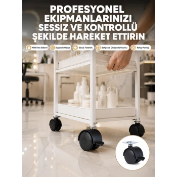 Zemin Korumalı Kilitli Ayak Tekerlek Seti 6 cm