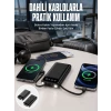 20.000 Mah Led Işıklı LCD Ekran USB Girişli Type-C Lightning Powerbank Yeni Nesil