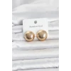 316L Çelik Gold Renk Top Model Kadın Küpe