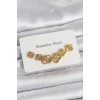 316L Çelik Gold Renk Yonca Küpe Seti