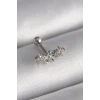 316L Çelik Gümüş Renk Zirkon Taşlı Çiçek Tragus Piercing