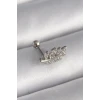 316L Çelik Gümüş Renk Zirkon Taşlı Dal Tragus Piercing