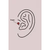 316L Çelik Gümüş Renk Zirkon Taşlı Tragus Piercing
