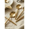 6lı Lüks Gold Paslanmaz Çelik Çay Kaşığı Seti (13 cm)