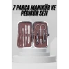 7 Parça Paslanmaz Çelik Manikür ve Pedikür Seti Çantalı Profesyonel