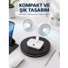 720° Döner Çift Taraflı Masaüstü Vantilatör – USB Şarjlı Sessiz Fan