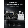 Akıllı Saat ve Kulaklık Seti Dokunmatik Ekran 5.0 Bluetooth Bağlantılı Sesli Görüşme