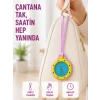 Anahtarlık Çanta Charmı Askılı Analog Dekoratif Saat Pembe