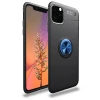 Apple iPhone 11 Pro Kılıf Range Yüzüklü Silikon - Siyah-Mavi