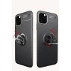 Apple iPhone 11 Pro Max Kılıf Range Yüzüklü Silikon - Kırmızı
