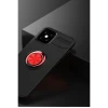 Apple iPhone 12 Mini Kılıf Range Yüzüklü Silikon - Siyah-Kırmızı