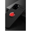 Apple iPhone 12 Pro Max Kılıf Range Yüzüklü Silikon - Siyah-Kırmızı