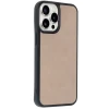 Apple iPhone 14 Pro Max Kılıf Aras Deri Kapak - Pudra