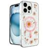Apple iPhone 16 Pro Max Kılıf Daisy Simli Magsafe Kapak - Pembe