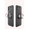 Apple iPhone XS Max Kılıf Range Yüzüklü Silikon - Siyah