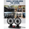 Araç, Karavan ve Tır İçin Çift Fanlı Mini Vantilatör