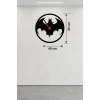 Batman Yarasa Logolu Ahşap Duvar Saati - 40x40 cm Dekoratif DC Temalı