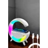 Bluetooth Hoparlör 15W Kablosuz Hızlı Şarj LED Gece Lambası