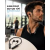 Boyun Tipi Kablosuz Bluetooth Kulaklık Uzun Pil Ömrü Mikrofonlu