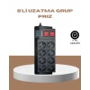 Güçlü Termal Korumalı 8 Priz + 3 USB Çoklu Uzatma Kablosu 2m