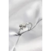 Gümüş Renk Yonca Model Sedefli Kadın Yüzük