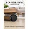 Halı ve Beton Uyumlu Kilitsiz Mobilya Tekerleği 4’lü