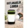 Katlanabilir Kamp Lambası Solar Fener Görünümlü 3 Kademeli Şarjlı