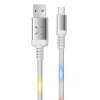 Konfulon DC09 Ses Duyarlı Işıklı Micro USB Kablo 1M 2A - Beyaz