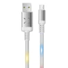 Konfulon DC09 Ses Duyarlı Işıklı Micro USB Kablo 1M 2A - Beyaz