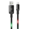 Konfulon DC09 Ses Duyarlı Işıklı Micro USB Kablo 1M 2A - Siyah