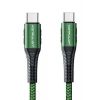 Konfulon DC43 Type-C to Type-C 1M Örgü 60W Hızlı Şarj Kablo - Yeşil