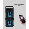 LED Işıklı Bluetoothlu Hoparlör Mikrofonlu Taşınabilir Ses Sistemi