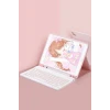 Newface Apple iPad Pro 12.9 (2024) Kılıf KC01 Smart Klavyeli Tablet Kılıfı - Pembe