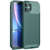 Newface Apple iPhone 11 Kılıf Auto Focus Karbon Kapak - Koyu Yeşil