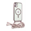 Newface Apple iPhone 11 Kılıf Divo Lazer Askılı Magsafe Kapak - Pembe