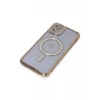 Newface Apple iPhone 11 Kılıf Joke Simli Magneticsafe Kılıf - Gold