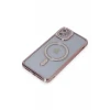 Newface Apple iPhone 11 Kılıf Joke Simli Magneticsafe Kılıf - Pembe
