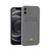 Newface Apple iPhone 11 Kılıf Kelvin Kartvizitli Silikon - Gri