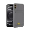 Newface Apple iPhone 11 Kılıf Kelvin Kartvizitli Silikon - Gri