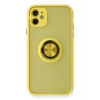 Newface Apple iPhone 11 Kılıf Montreal Yüzüklü Silikon Kapak - Sarı