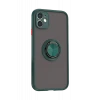 Newface Apple iPhone 11 Kılıf Montreal Yüzüklü Silikon Kapak - Yeşil
