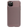 Newface Apple iPhone 11 Pro Kılıf Auto Focus Karbon Kapak - Kahverengi