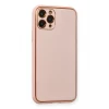 Newface Apple iPhone 11 Pro Kılıf Coco Deri Silikon Kapak - Pembe