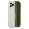 Newface Apple iPhone 11 Pro Kılıf Ebruli Lansman Silikon - Beyaz-Yeşil