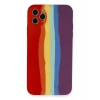 Newface Apple iPhone 11 Pro Kılıf Ebruli Lansman Silikon - Kırmızı-Mor