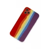 Newface Apple iPhone 11 Pro Kılıf Ebruli Lansman Silikon - Kırmızı-Mor